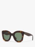 Celine CL4005IN Women's Rectangular Sunglasses, Brown/Green