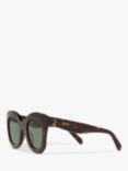 Celine CL4005IN Women's Rectangular Sunglasses, Brown/Green