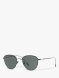 Giorgio Armani AR6048 Men's Oval Sunglasses, Matte Black/Grey Green