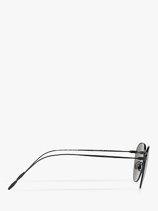 Giorgio Armani AR6048 Men's Oval Sunglasses, Matte Black/Grey Green