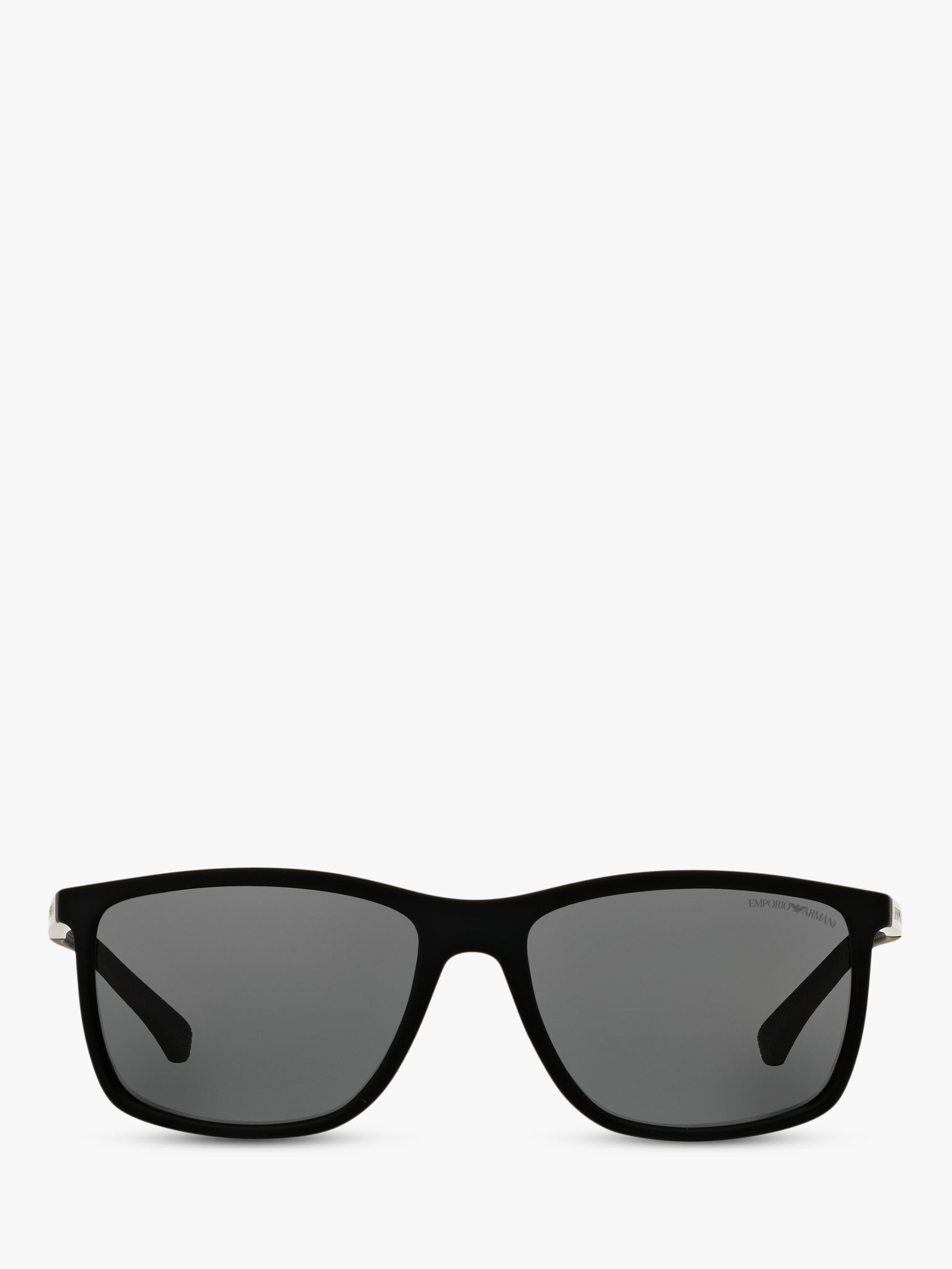 Emporio Armani EA4058 Women's Polarised Rectangular Sunglasses, Matte Black/Grey