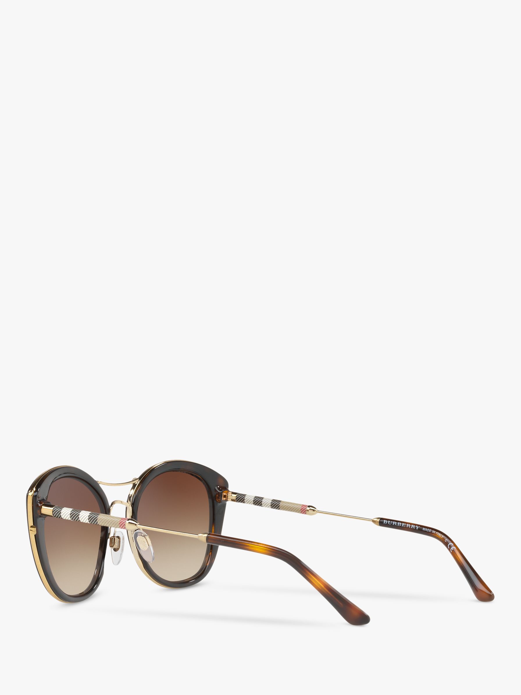 Burberry BE4251Q Women's Round Sunglasses, Dark Havana/Brown Gradient at  John Lewis & Partners