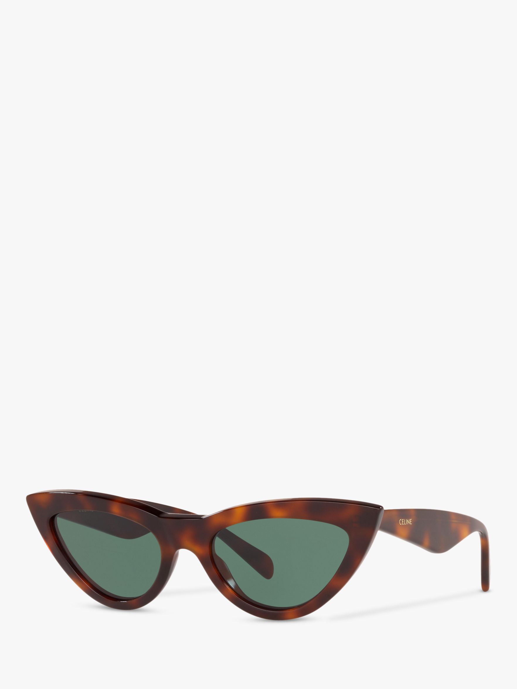 Celine CL4019IN Women's Cat's Eye Sunglasses, Tortoise/Green at John ...