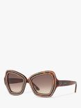Celine CL4067IS Women's Studded Butterfly Sunglasses, Tortoise/Brown Gradient