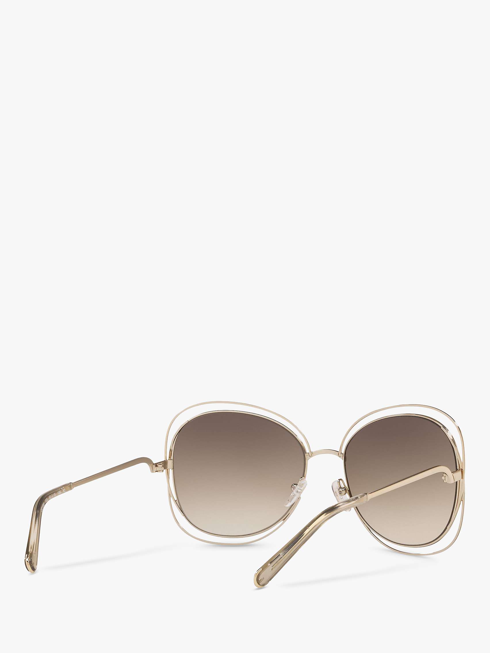 Buy Chloé 119 Women's Double Rim Aviator Sunglasses, Gold Green Online at johnlewis.com