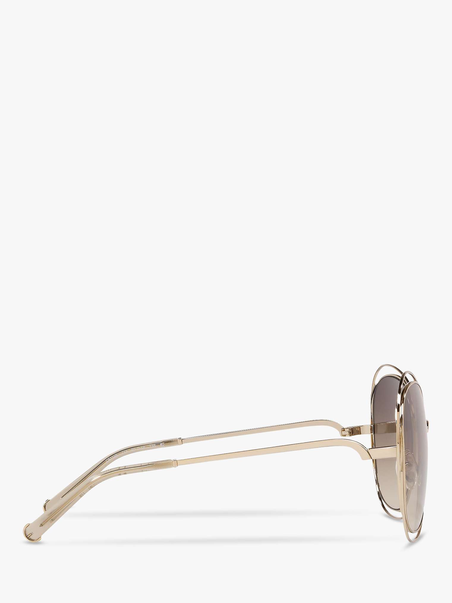 Buy Chloé 119 Women's Double Rim Aviator Sunglasses, Gold Green Online at johnlewis.com