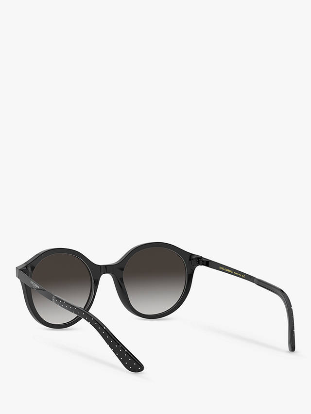 Dolce & Gabbana DG4358 Women's Oval Sunglasses, Black Spot/Grey