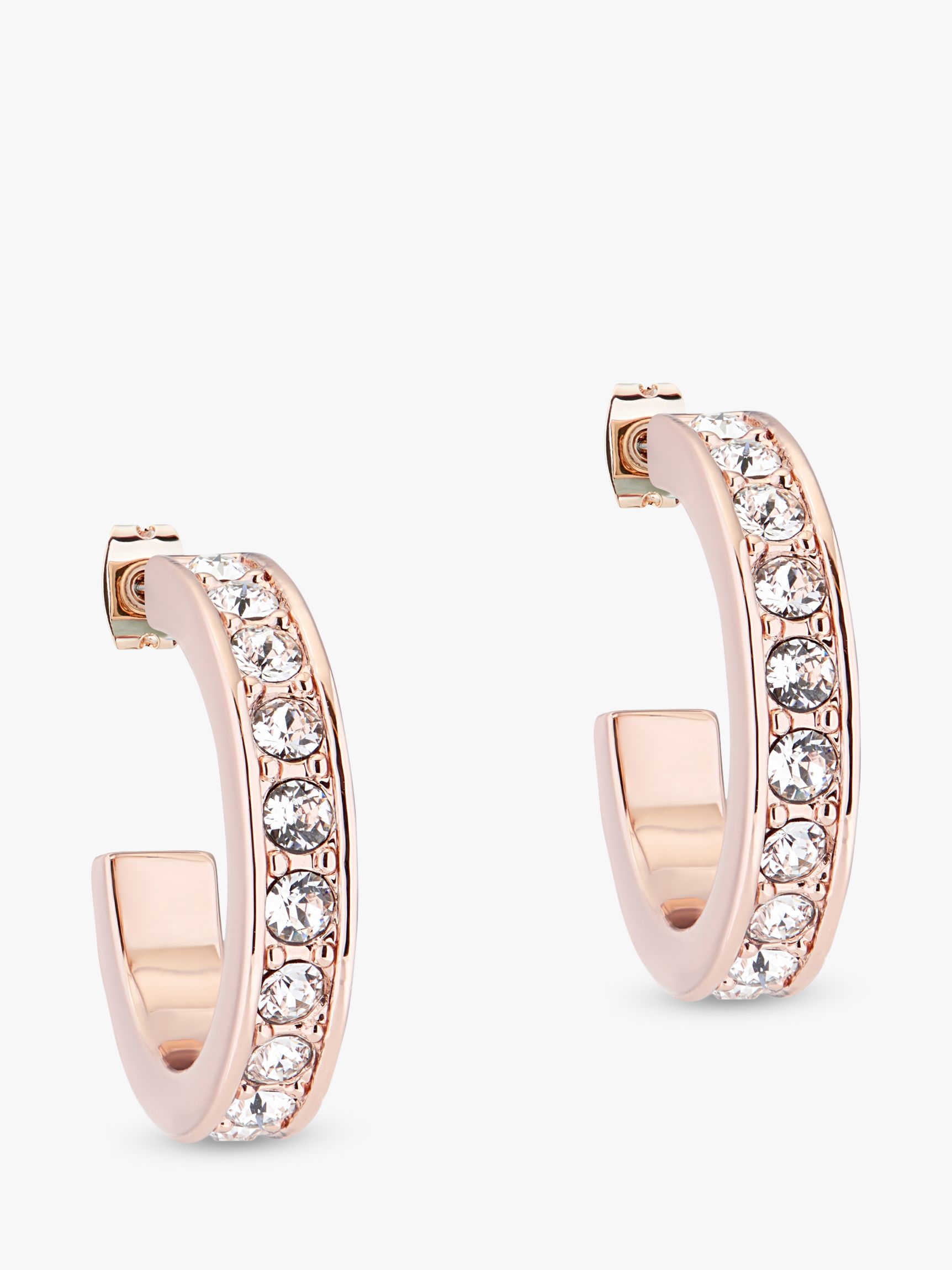 ted swarovski hoop baker earrings crystal rose gold johnlewis longer