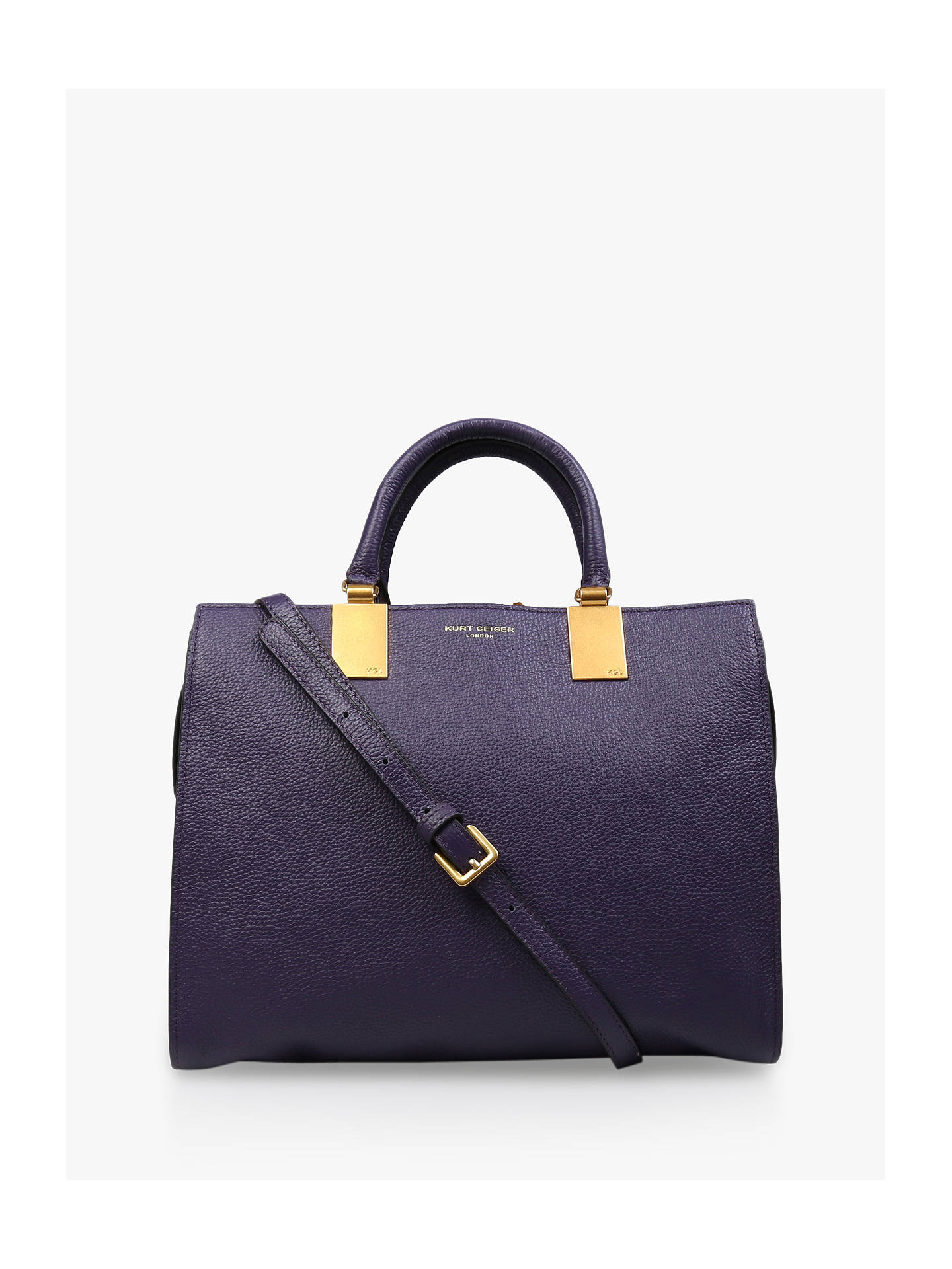 Kurt Geiger London Emma Leather Tote Bag, Purple at John Lewis & Partners