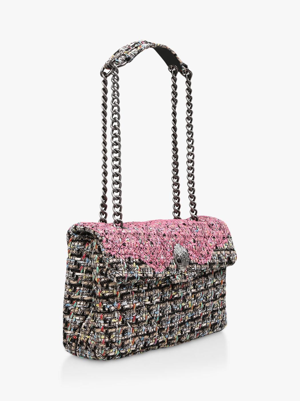 kurt geiger tweed kensington bag pink