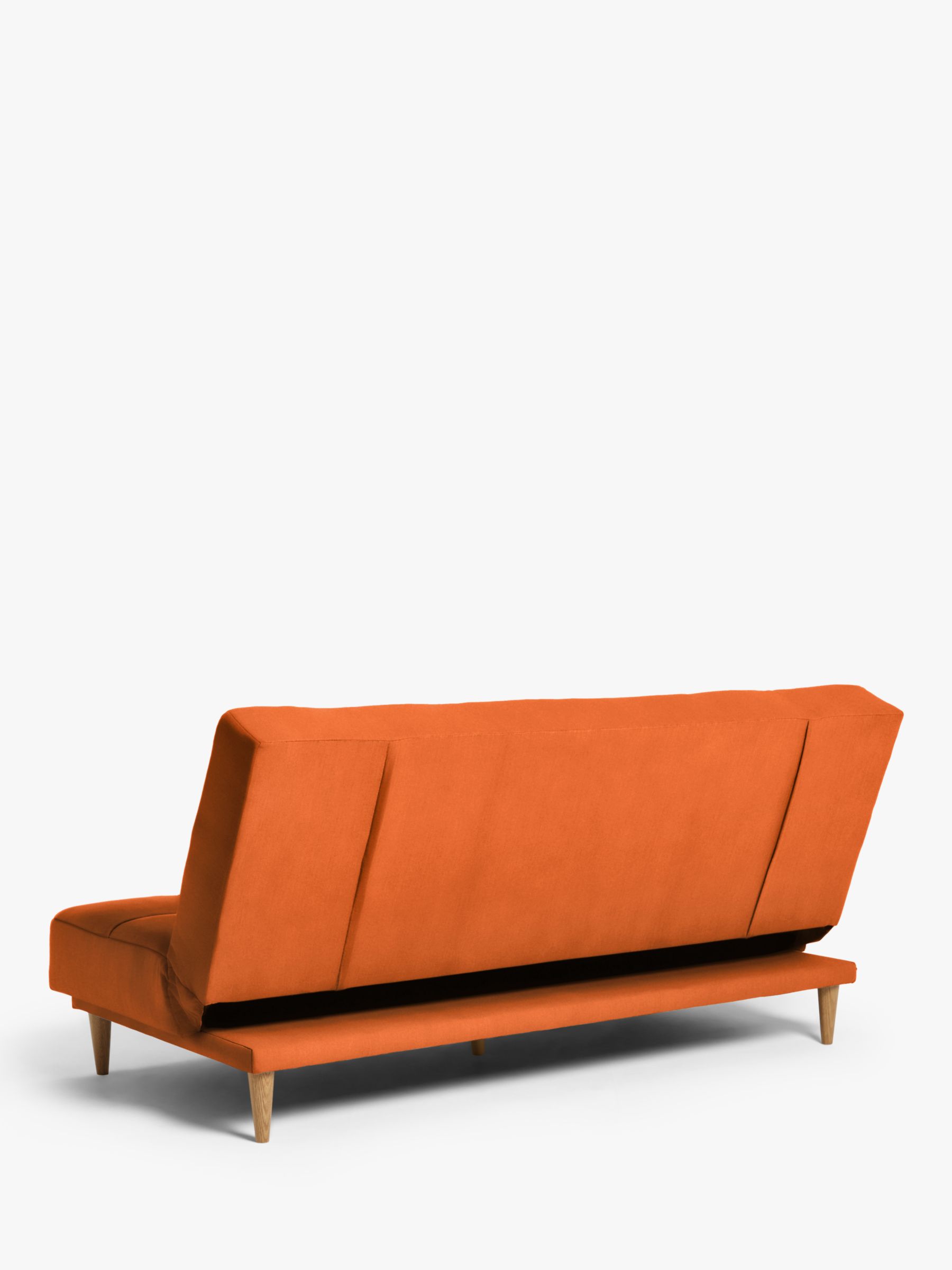 John Lewis & Partners Linear Medium 2 Seater Sofa Bed, Light Leg, Topaz Burnt Orange at John