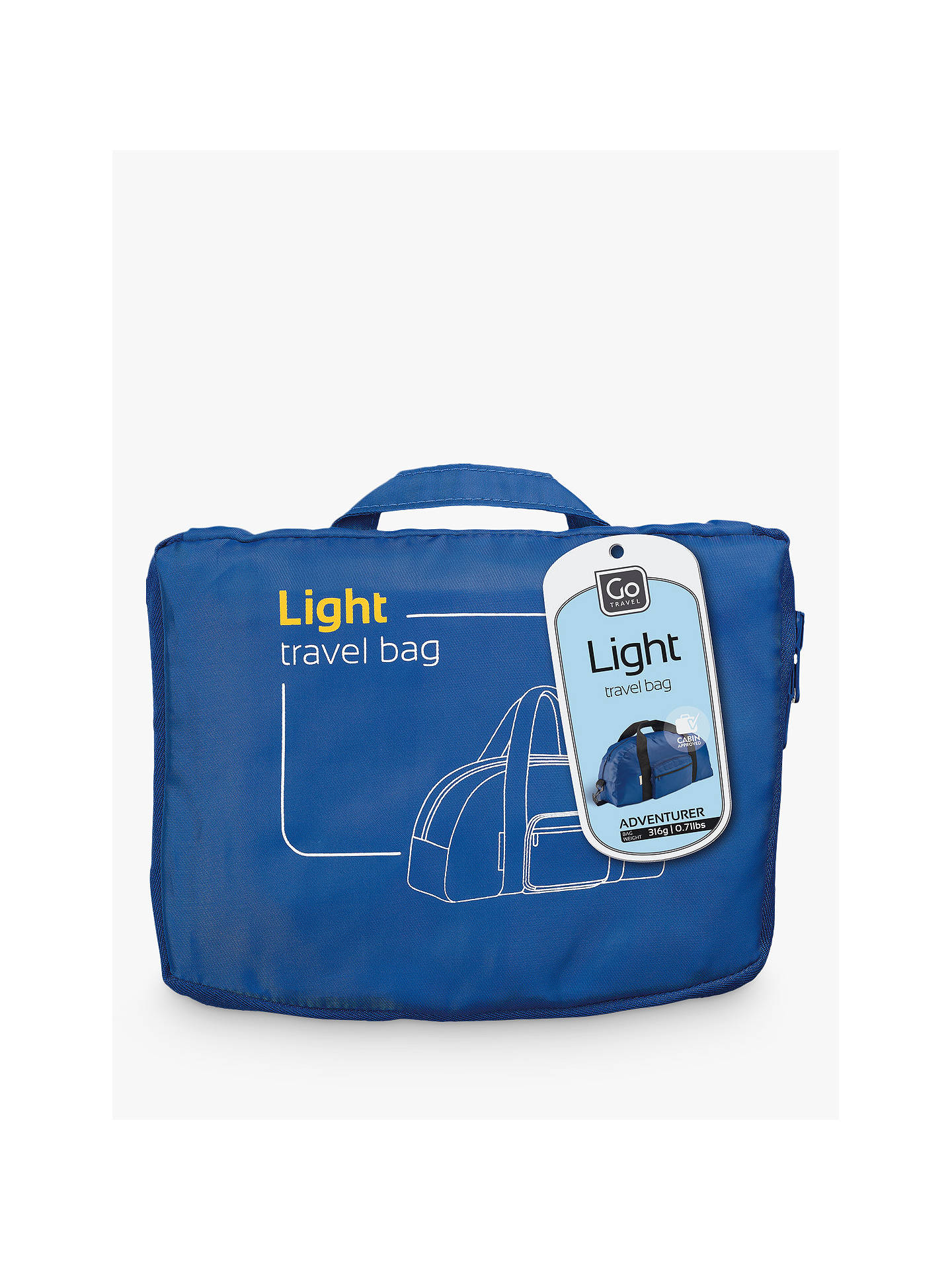 Go Travel Light Foldaway Travel Bag, Blue at John Lewis & Partners