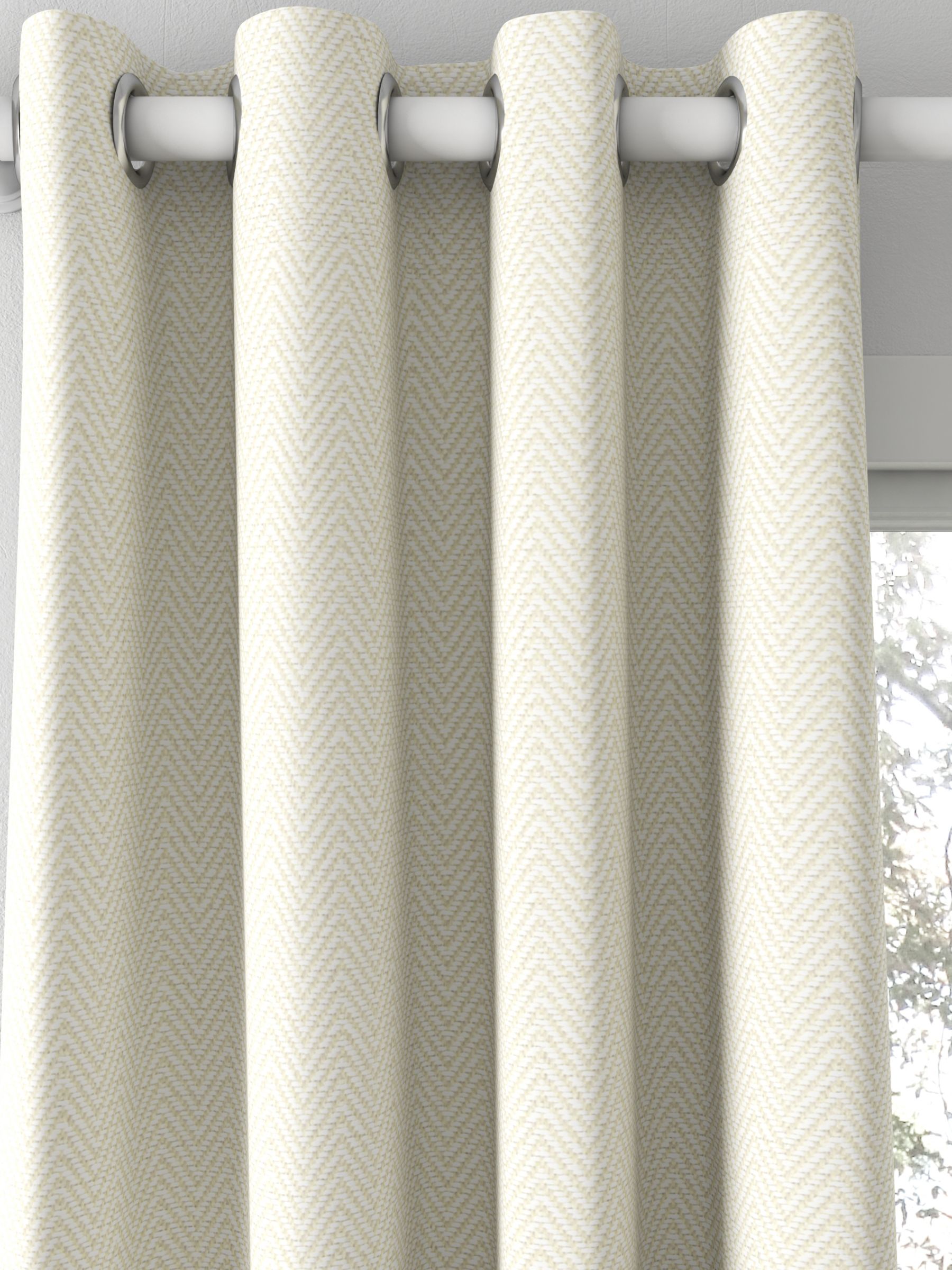 John Lewis & Partners Herringbone Made to Measure Curtains, Putty at