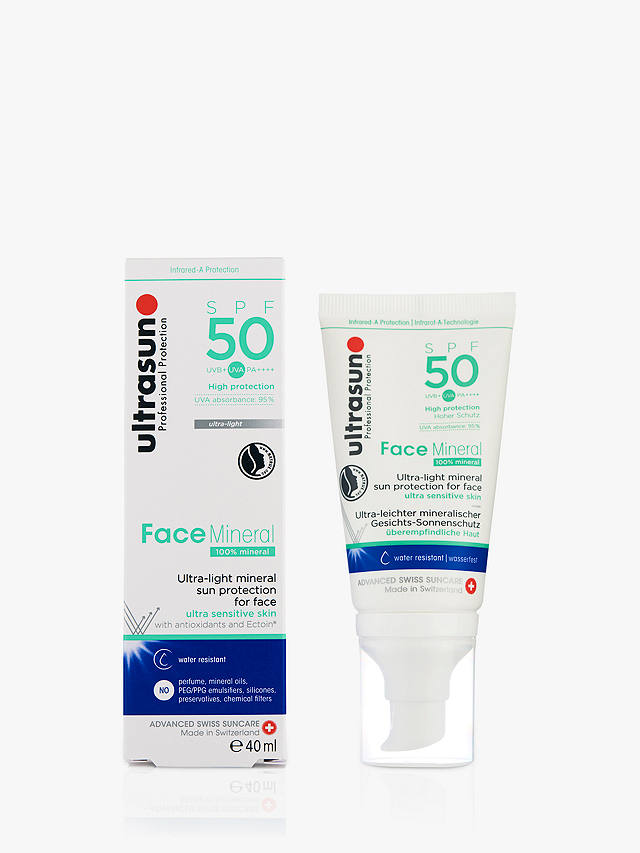 Ultrasun Face Mineral Sun Cream SPF 50, Ultra Sensitive Skin, 40ml 1