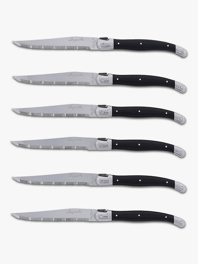 Laguiole Steak Knives, Set of 6, Black