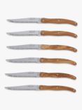 Laguiole Steak Knives, Olive Wood, 6 Piece