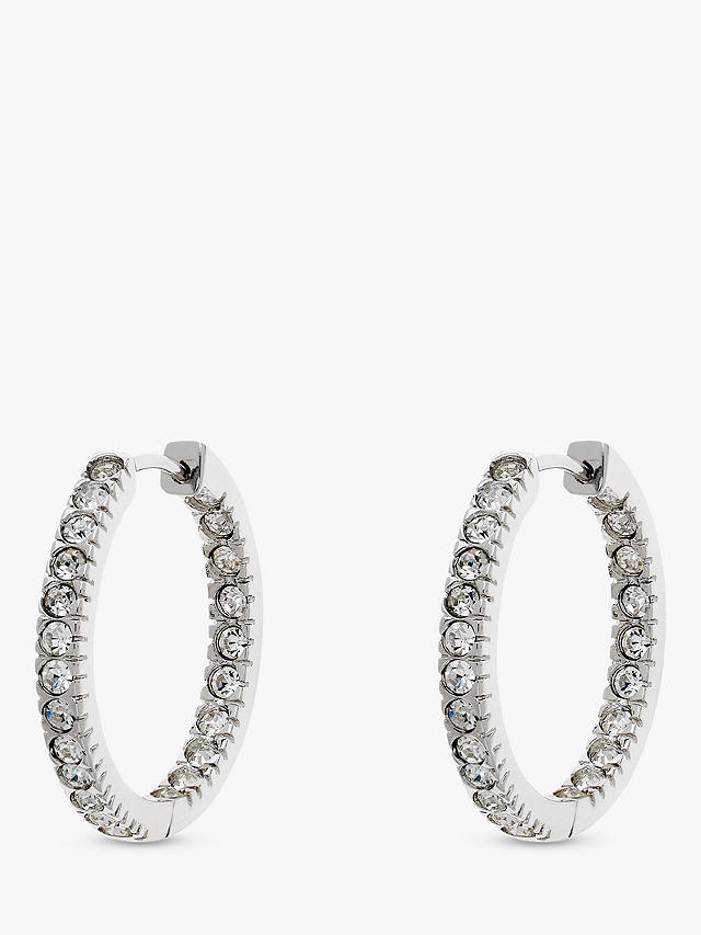 Melissa Odabash Glass Crystal Large Hoop Earrings, Silver