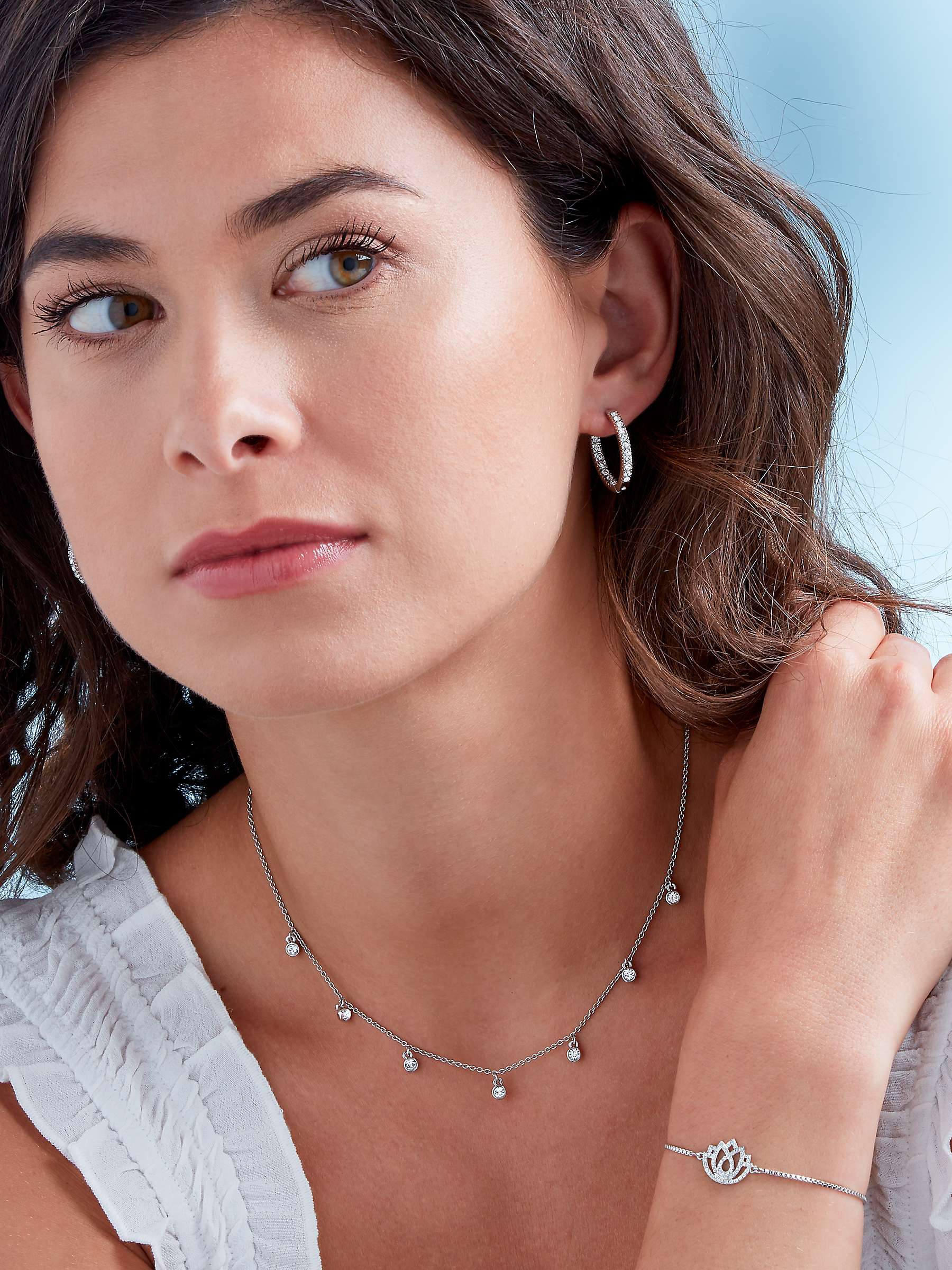 Buy Melissa Odabash Glass Crystal Large Hoop Earrings, Silver Online at johnlewis.com