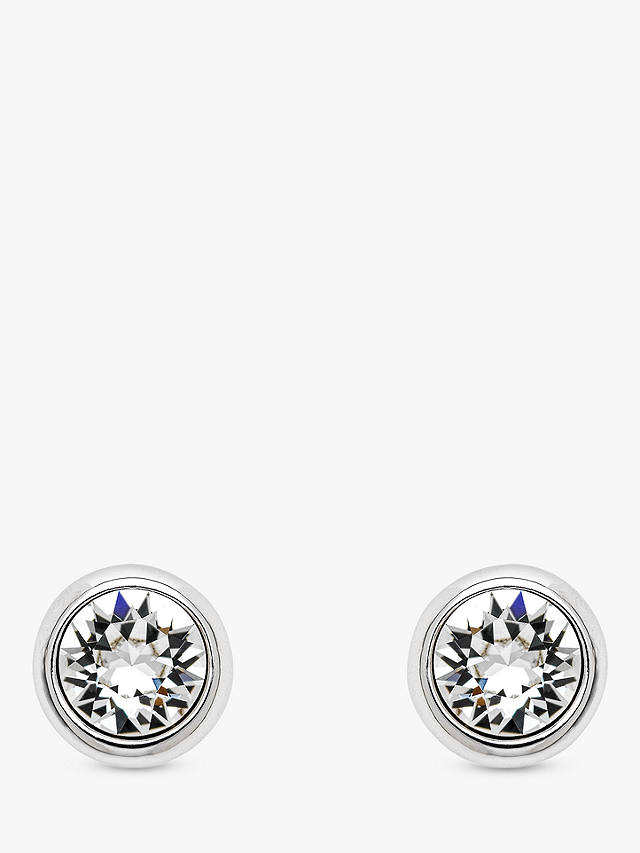 Melissa Odabash Crystal Round Stud Earrings, Silver