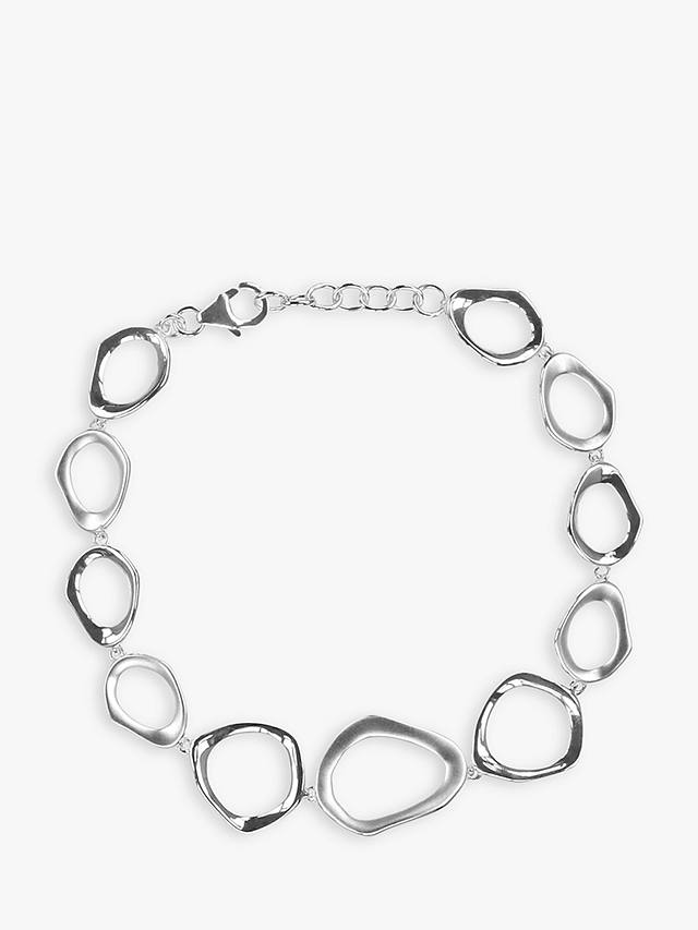 Nina B Open Twist Link Bracelet, Silver