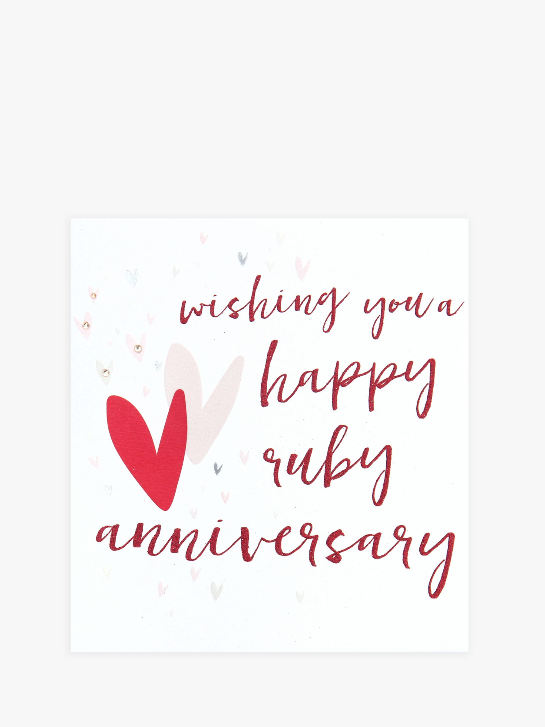 Caroline Gardner Heart Ruby Anniversary Card At John Lewis Partners