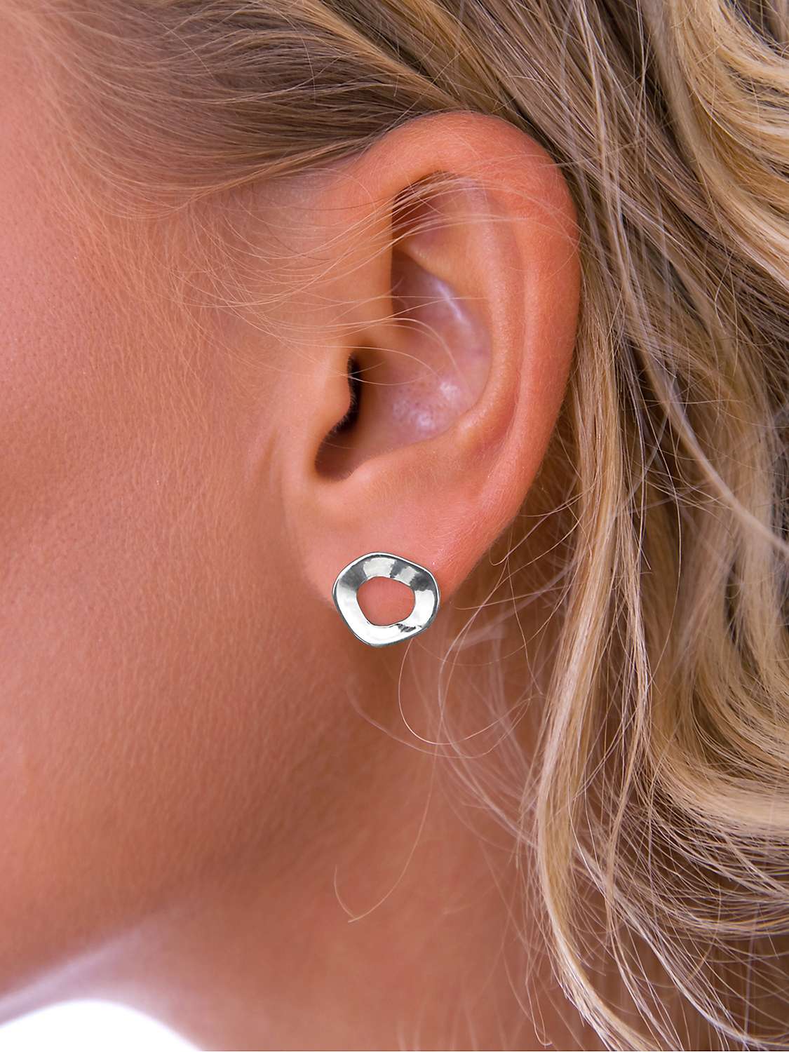 Buy Nina B Irregular Circle Stud Earrings, Silver Online at johnlewis.com
