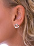 Nina B Irregular Circle Stud Earrings, Silver
