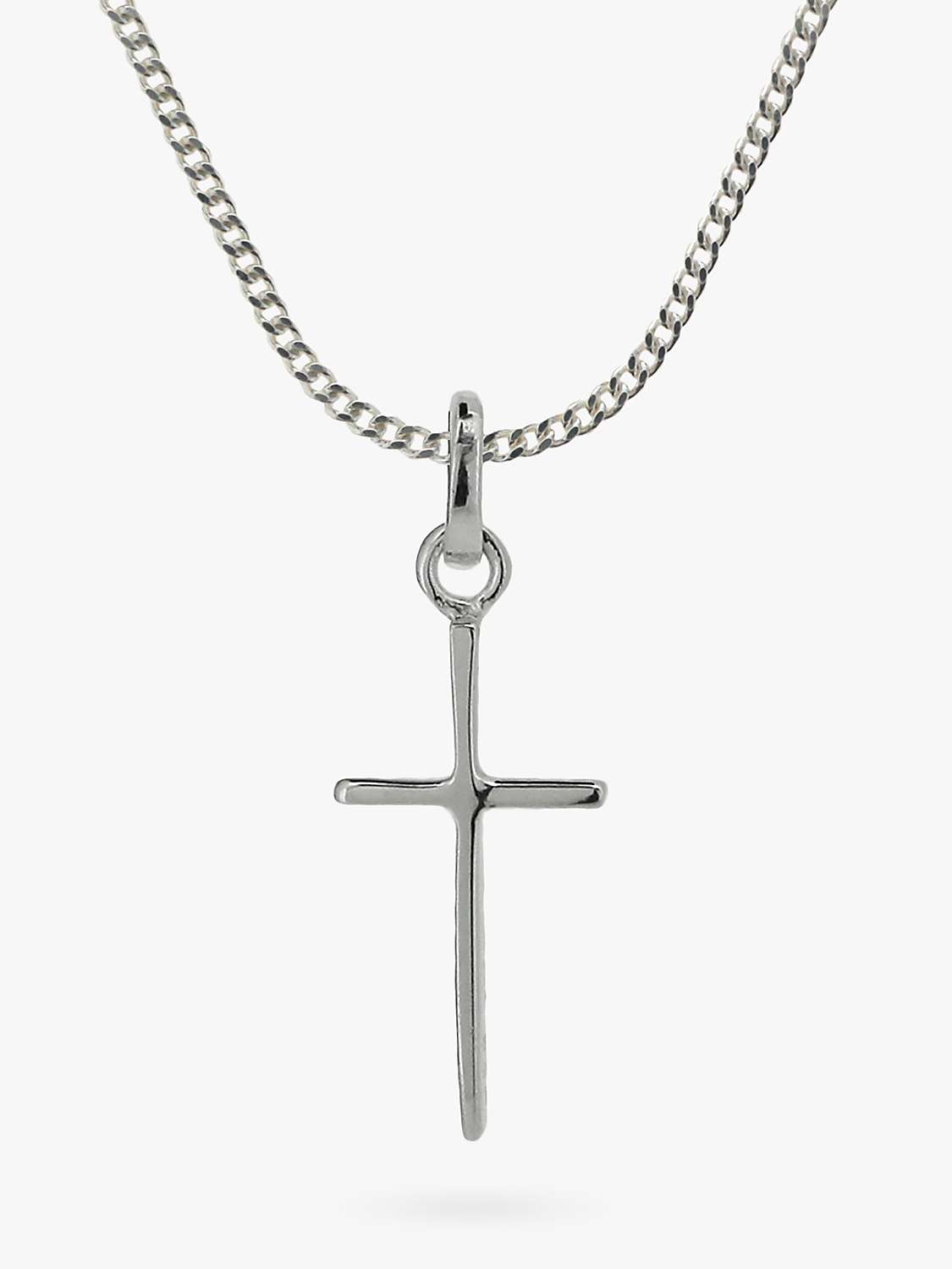 Buy Nina B Slim Cross Pendant Necklace, Silver Online at johnlewis.com
