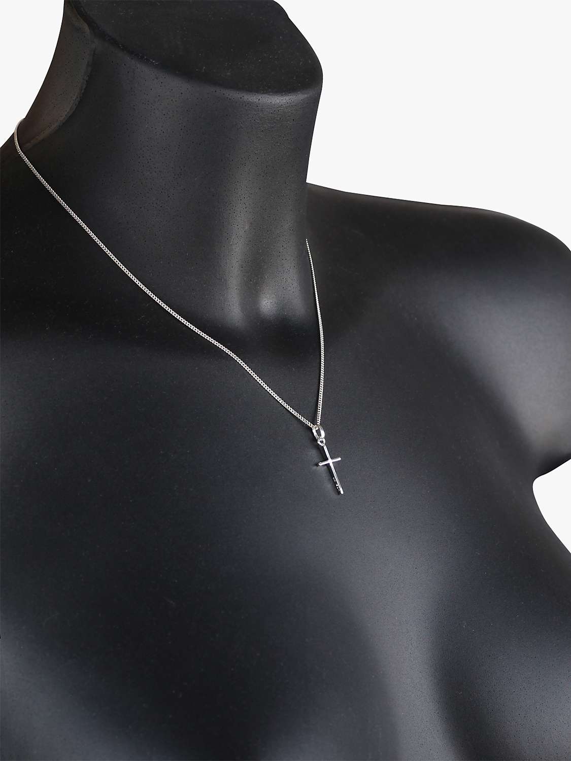 Buy Nina B Slim Cross Pendant Necklace, Silver Online at johnlewis.com