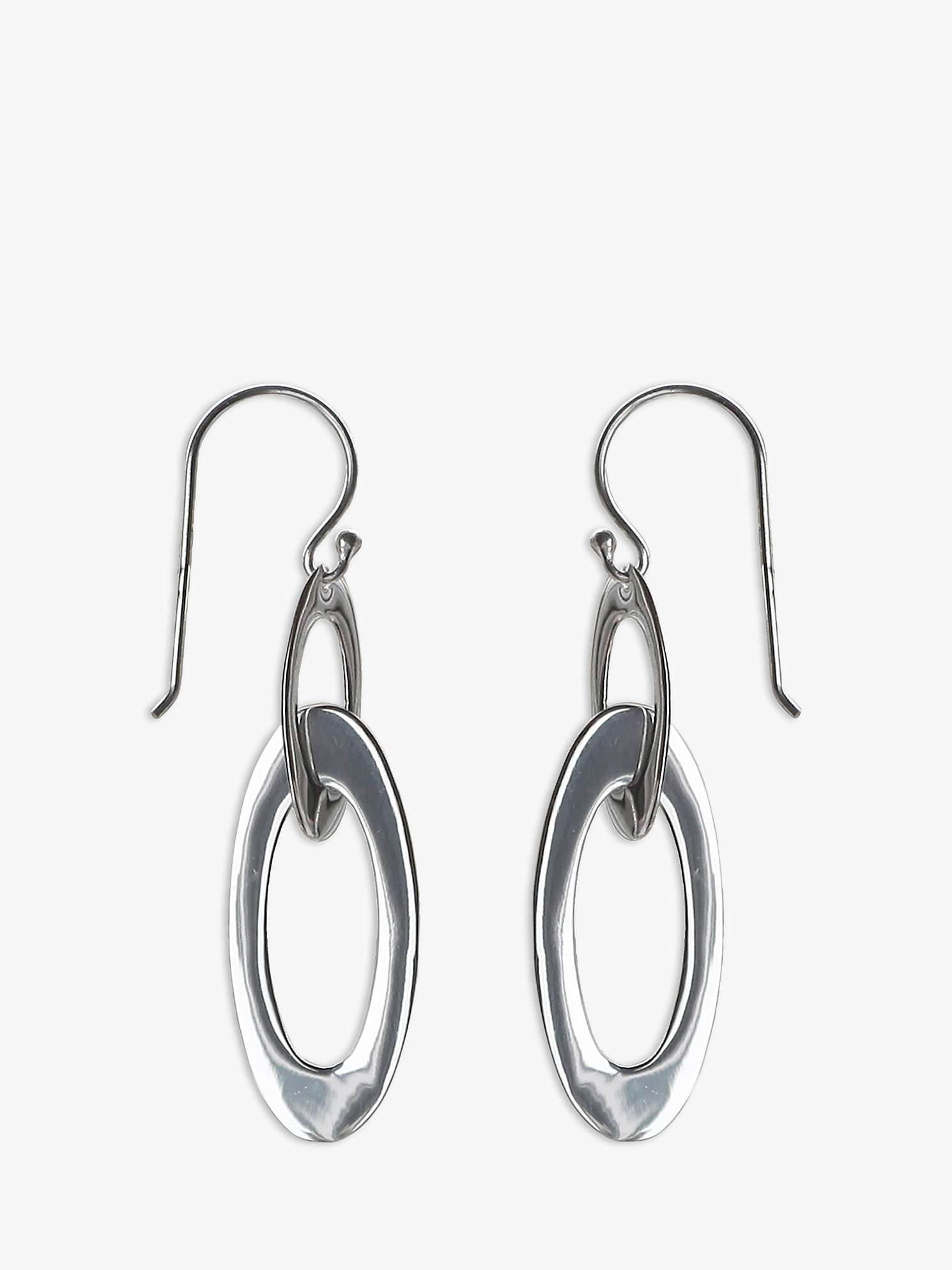 Buy Nina B Double Loop Drop Earrings, Silver Online at johnlewis.com