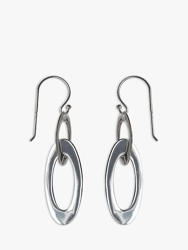 Nina B Double Loop Drop Earrings, Silver