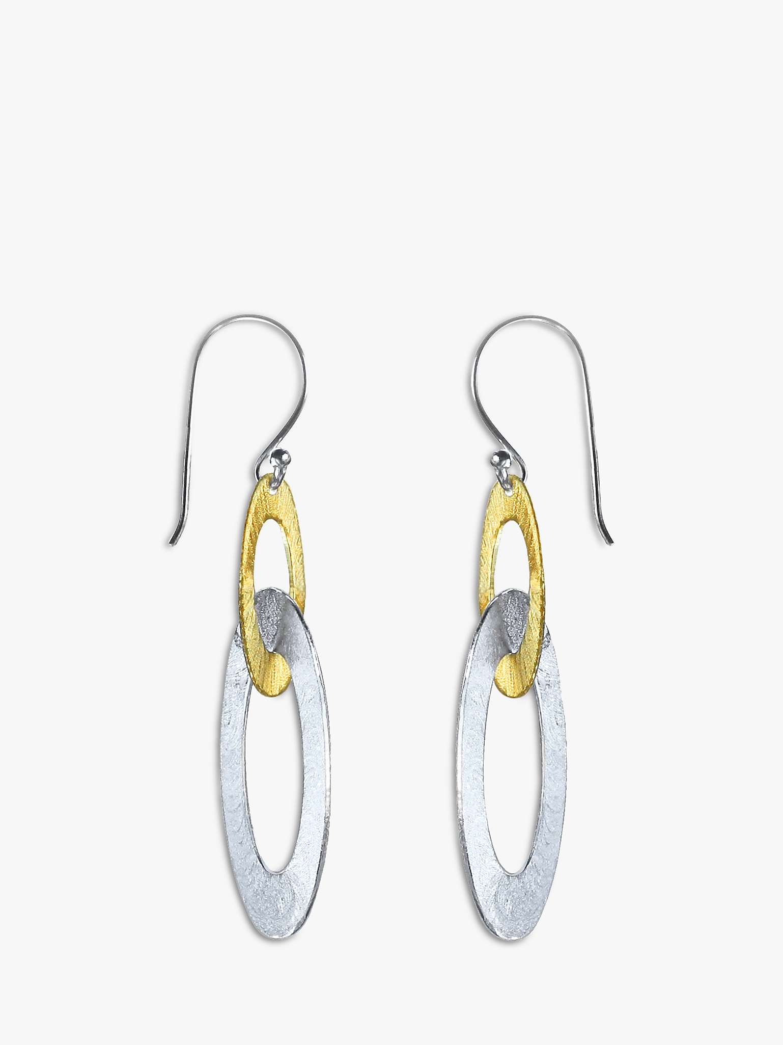 Buy Nina B Double Loop Brushed Drop Earrings, Silver/Gold Online at johnlewis.com