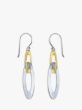 Nina B Double Loop Brushed Drop Earrings, Silver/Gold