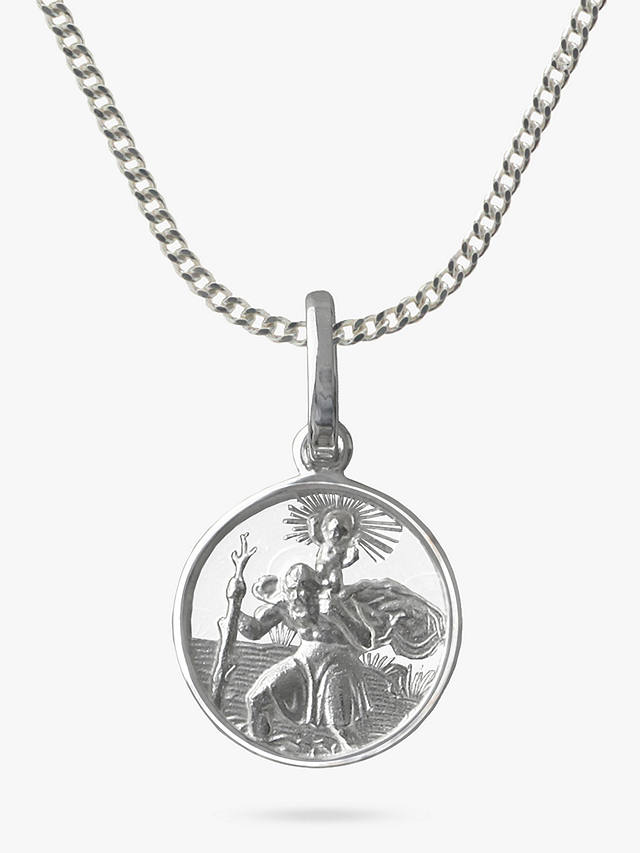 Nina B St Christopher Pendant Necklace, Silver