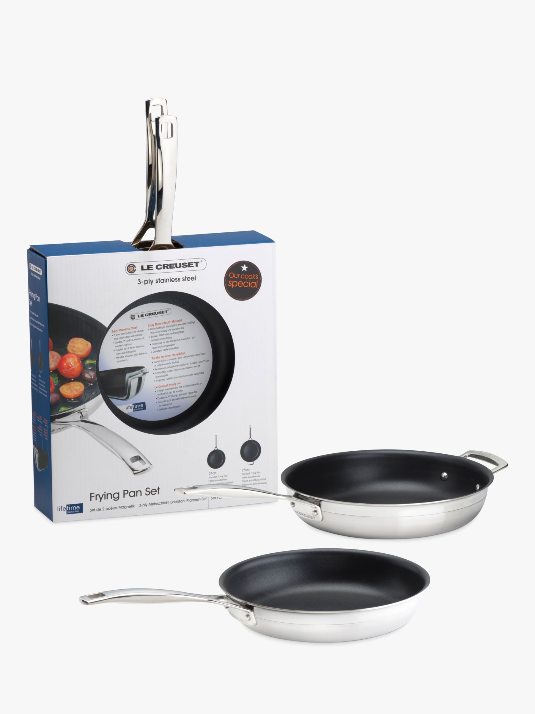 Le Creuset 2 Piece Nonstick Fry Pan Set - Stainless Steel