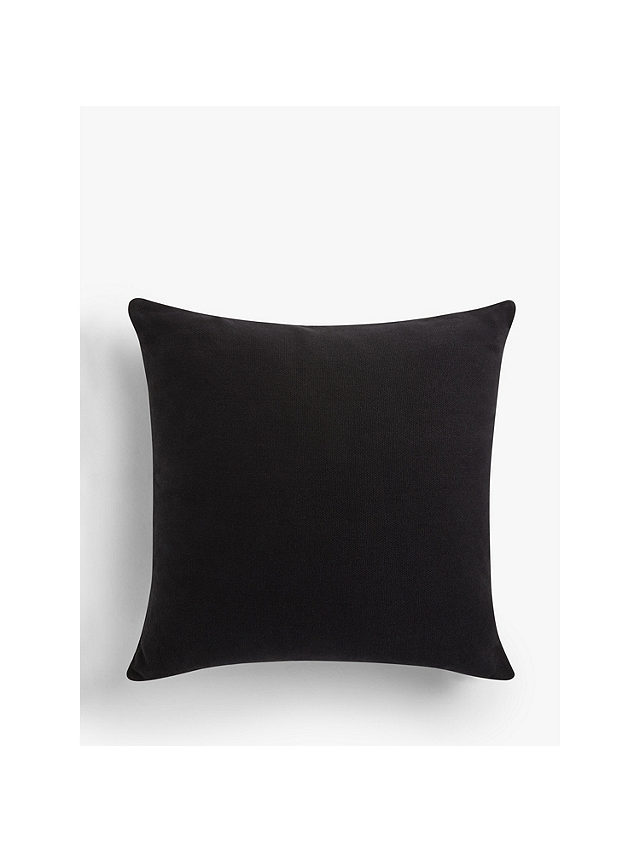 John Lewis & Partners Plain Cotton Cushion, Graphite
