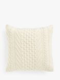 John Lewis & Partners Organic Cotton Knit Cushion, Marshmallow