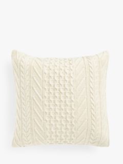 John Lewis Organic Cotton Knit Cushion, Marshmallow