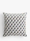 John Lewis & Partners Eave Embroidery Cushion, Navy / Grey