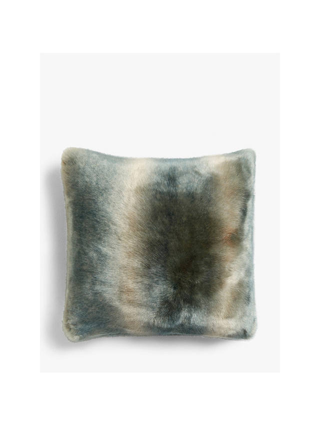 John Lewis & Partners Premium Faux Fur Cushion, Tourmaline