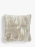 John Lewis & Partners Marbled Faux Fur Cushion, Natural