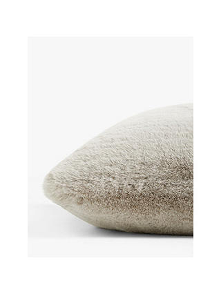 John Lewis & Partners Faux Fur Cushion, Fawn