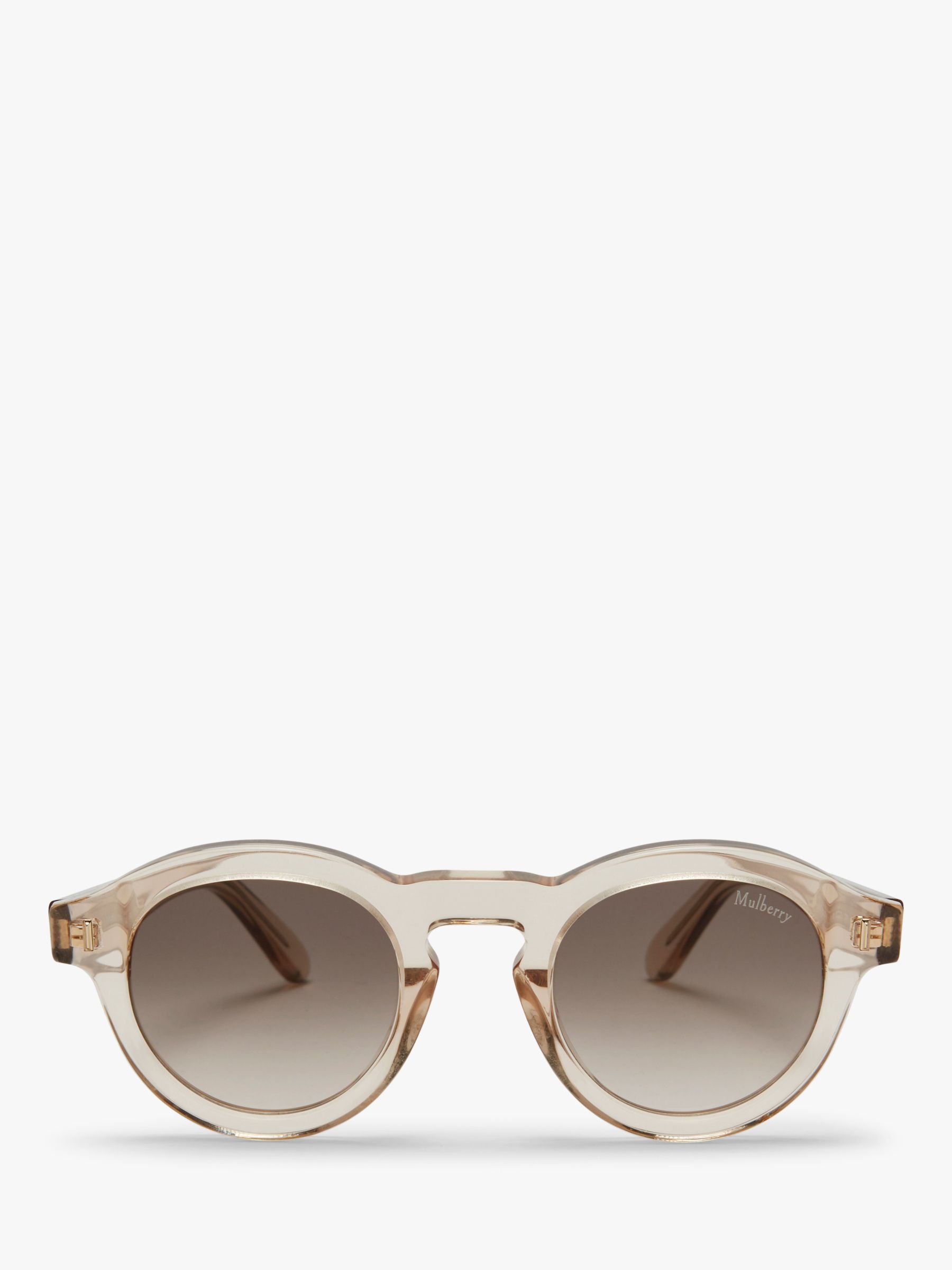 Mulberry Women's Gian Round Sunglasses, Beige Clear/Brown Gradient at ...