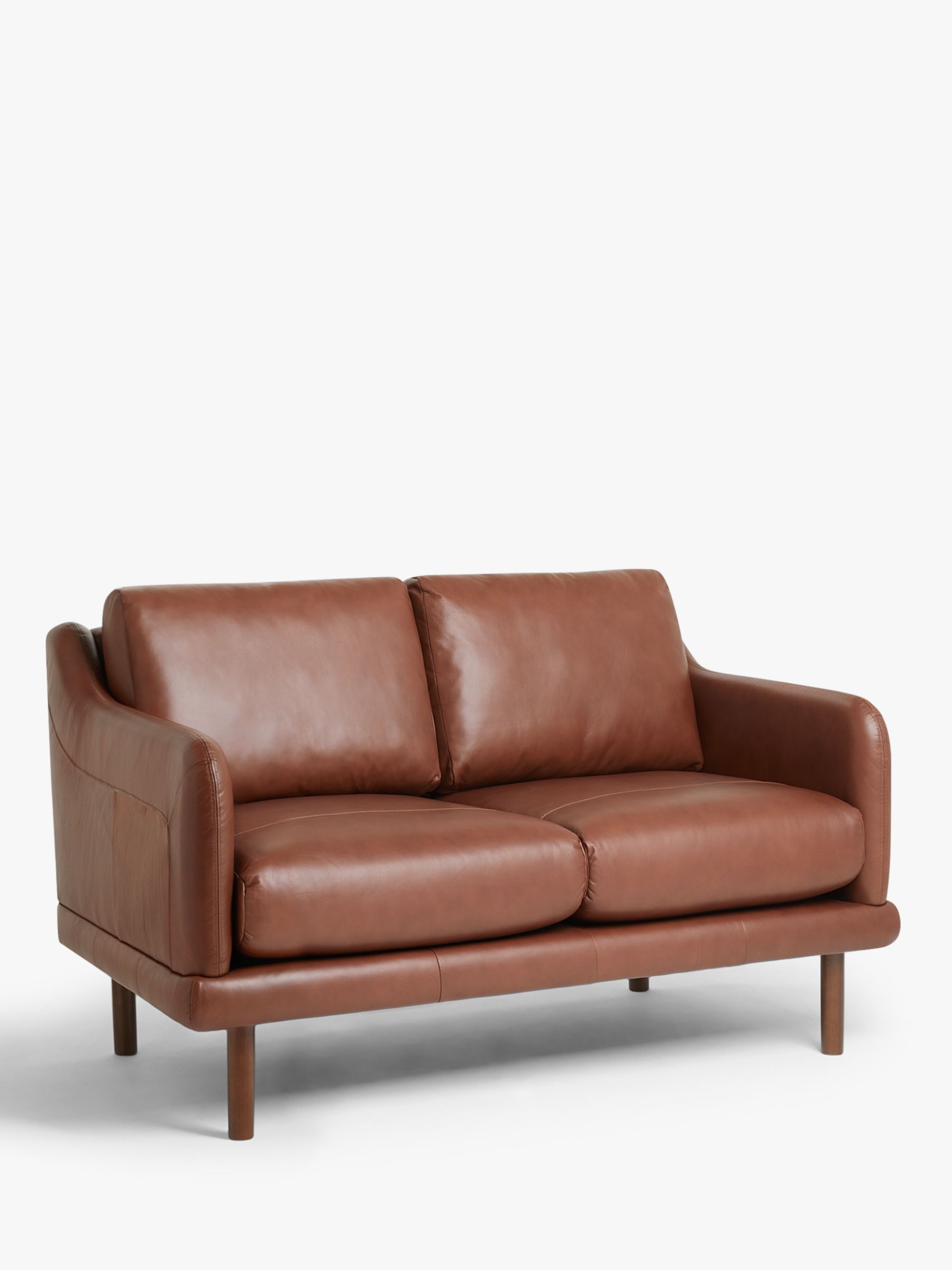 House By John Lewis Sweep Small 2, Small Brown Leather Sofa