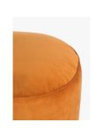 John Lewis Velvet Pouffe, Orange