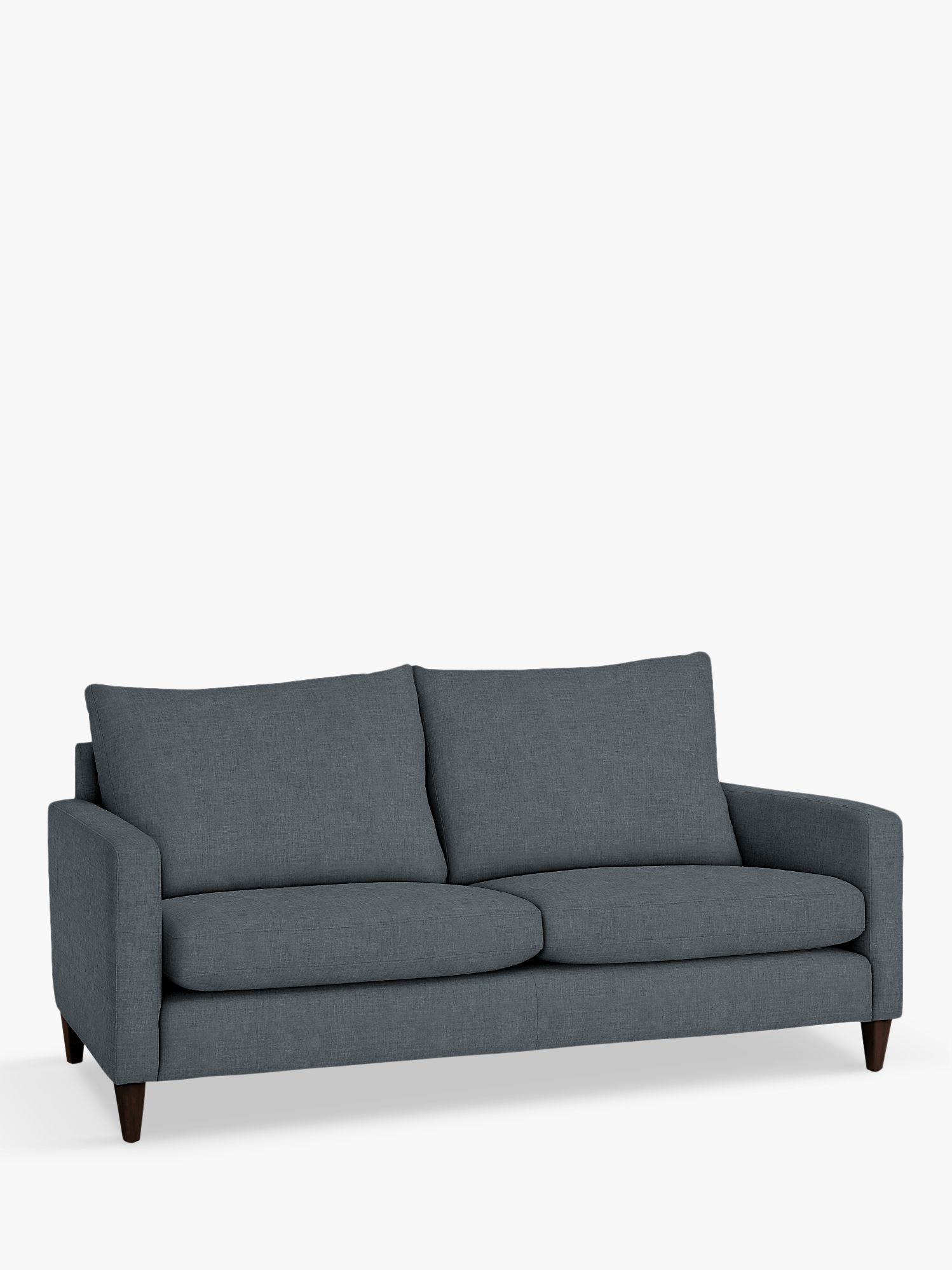 Bailey Range, John Lewis Bailey High Back Large 3 Seater Sofa, Dark Leg, Soft Weave Steel