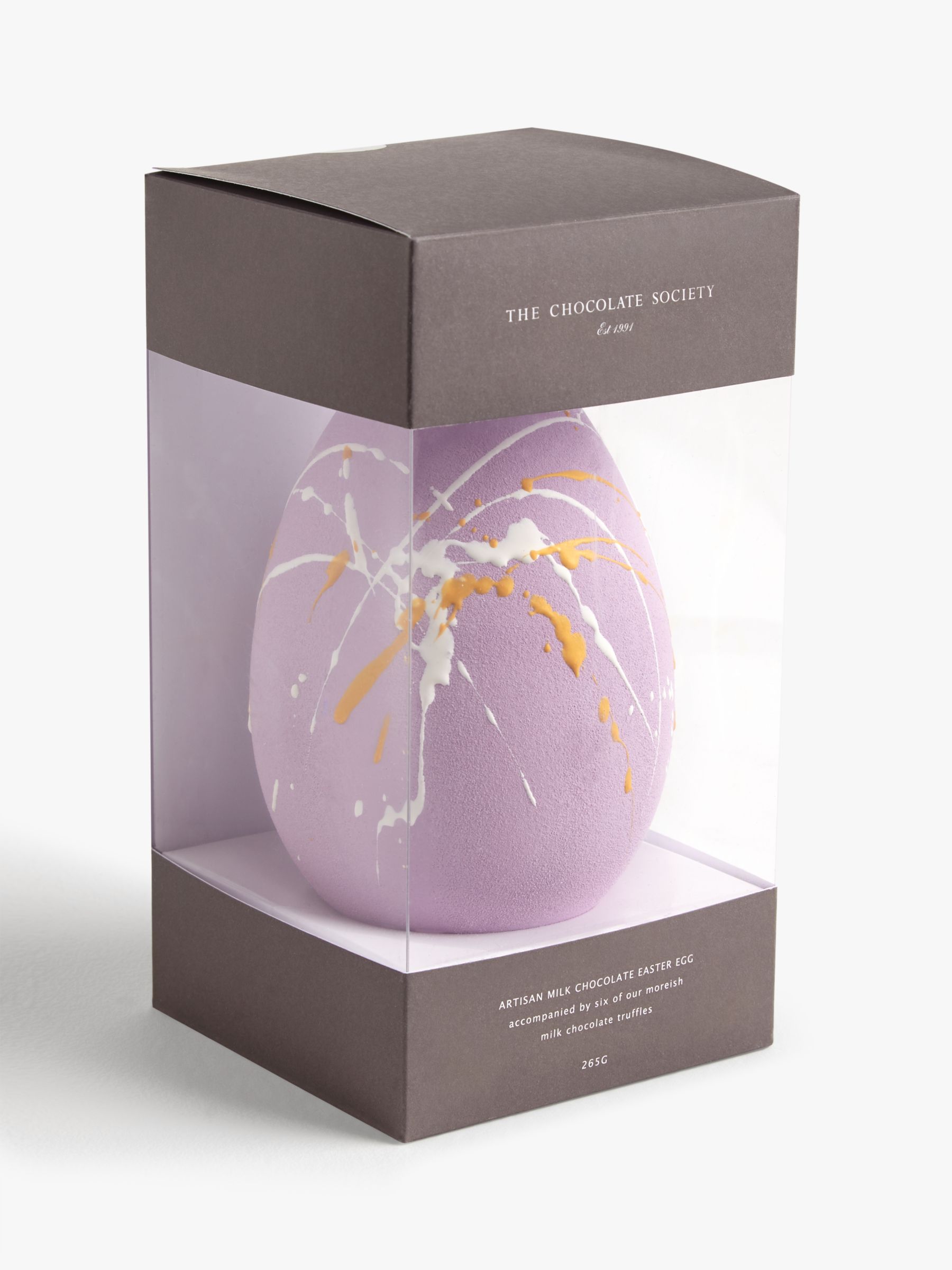 The Chocolate Society Artisan Milk Chocolate Easter Egg & Truffles, 230g, Purple