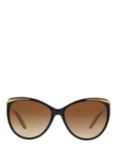 Ralph Lauren RA5150 Women's Cat's Eye Sunglasses, Black/Brown Gradient