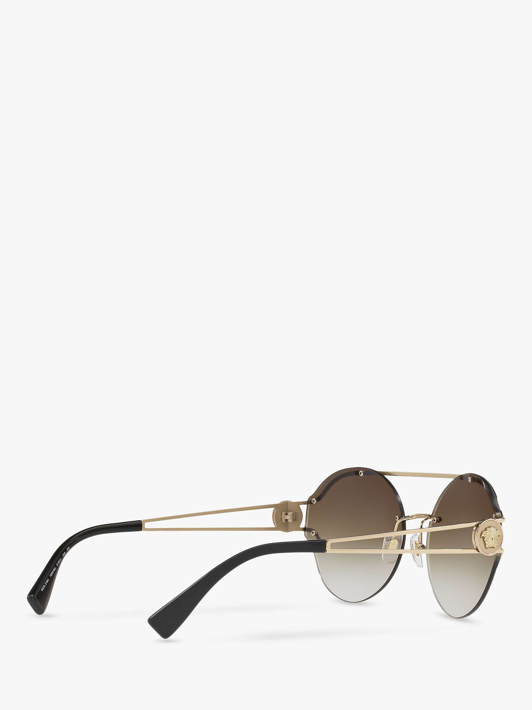 Versace VE2184 Women's Round Sunglasses, Gold/Mirror Gold at John Lewis ...