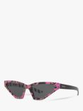 Prada PR 12VS Women's Cat's Eye Sunglasses, Camouflage Pink/Grey